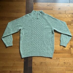 Karen Scott Green Turtleneck Sweater With Pearly Buttons